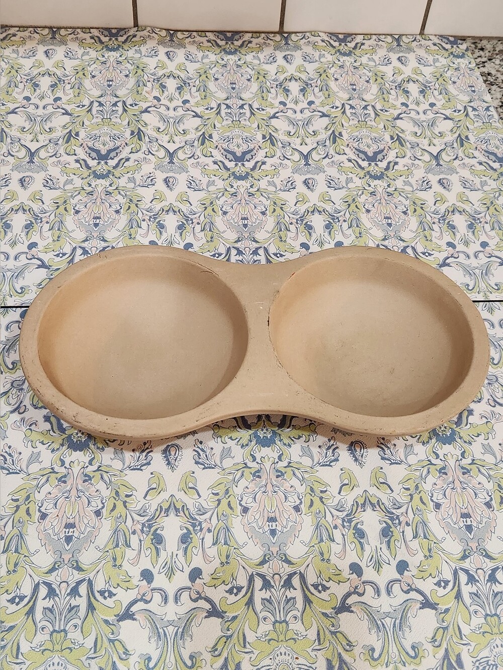 Pampered Chef Stoneware Double Bowl Baker/Egg Cooker
